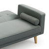 Sofa Bed 3 Seater Grey Double Bed with 2 Cushions Fabric New Foam Wood Legs