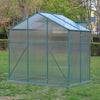 Clear Polycarbonate Greenhouse Aluminium Frame Garden Plants Grow w/Slide Door
