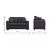 Panana 2 and 3 Seater Sofa Settee Suite in Black Fabric Sofa Deep Seat Couches