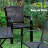 5PC Outdoor Dining Set Garden Patio Furniture - 4 Stackable Chairs &Square Table