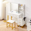 Dressing Table White Desk Makeup Vanity Table Drawers Stool Set Shelf Dresser