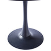 90cm Black Dining Table Round Wood Top & Metal Legs Kitchen Breakfast Bar Office