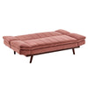 3 Seater Rose Pink Velvet Sofa Bed - Mondaine