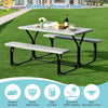 3 Piece Picnic Table Bench Set Outdoor Camping Picnic Tables Grey