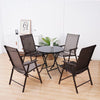 Garden Table Folding Mesh Chair Balcony Coffee Bistro Furniture w/ Umbrella Hole