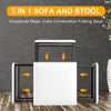 Square Stool 5-In-1 Magic Cube Combination Nesting Ottoman Sofa Foot Rest Stools
