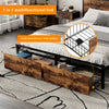 Double Metal Bed Frame with LED, Charging Station, Storage Headboard and Drawers