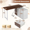 Corner Computer Desk Laptop PC Desk Study Writing Desk-Brown