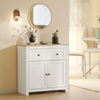 Sideboard Storage Cabinet with Adjustable Shelf Drawer White and Oak Brown HGFS