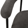 MODERN DINING CHAIRS SET OF 4 GREY FAUX SUEDE UPHOLSTERED PADDED SEAT ARMCHAIRS