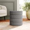 Large Round Footstool Vanity Dressing Table Stool Makeup Chair Grey Teddy Plush