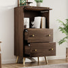 Modern Rattan Sideboard 2 Drawer Storage Cabinet Organizer Cupboard Living Room