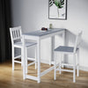 Dining Table and 2 Chairs Set Breakfast Kitchen Bistro Bar Solid Pine Wood Grey
