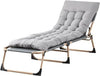 Sun Lounger Folding Reclining Chair Portable Reclining Garden Seat Bed Grey