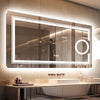 Large LED Bathroom Mirror Bath Backlit Anti-Fog Mirror 3X Magnifier Light Change