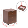Mobile 3 Drawers Filing Cabinets Printer Stand Pedestal Lockable Bedside Table
