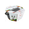 SQ Pro Cast Iron Casserole Dish Black Pre-Seasoned Ovenproof Pot & Lid 4.2L Pan