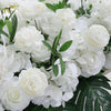 100cm Long Artificial White Peony Flower Row Runner Wedding Arch Top Backdrop