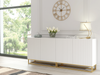Modern Sideboard I 200cm I White I Fluted Fronts I Gold Legs I Storage Cabinet