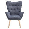 Retro Modern Armchair Wing Back Button Chair Single Sofa Seat Upholstery Linen