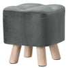 Square Footstool Footrest Pouffe Linen/Velvet/PU Leather Padded Children Seat