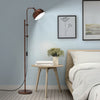 Industrial Floor Lamp Metal Free-standing Light Adjustable Height 180° Lampshade