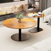 2X Chic Nesting Coffee Table Set Unique Vintage Wood Grains Glass Stacking Table