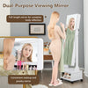 Standing Jewelry Armoire Lockable Jewelry Cabinet Vanity Mirror with LED Light