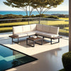 Garden Furniture Set Outdoor Corner Sofa Coffee Table Side Shelves Cushions