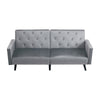 Fabric Sofa Bed 3 Seater Sofa Settee Recliner Couch with Solid Wooden Legs Grey
