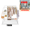 HEAVY DUTY CLOTHES RAIL 120KG LOAD STURDY CLOTHES RACK WITH SHELFS & SHOE RACK