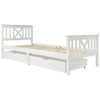 3ft Wooden Single Bed Frame White Solid Wood Bed w/Storage Drawers Bed Furniture