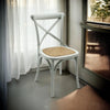 Grey Cross Back Dining Chair Set of 2 Comfortable & Stylish Wooden Home Cafe