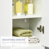 kleankin High Gloss Tall Bathroom Cabinet with Adjustable Shelves White