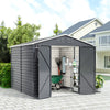 8X8.5FT Steel Lockable Garden Tool Shed Storage Outdoor Utility Shelter LogStore