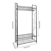 Solid Wood Coat Rack Stand Clothes Hanging Rail Rack Shelf Closet Portable Use