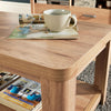 Coffee Table Open Shelf Wood Living Room Furniture Oak Effect Rectangular Unit