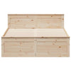Bed Frame without with Headboard 140x190 Solid Wood Pine G7L6