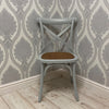 Grey Cross Back Dining Chair Comfortable & Stylish Oak Wooden Home Cafe Office