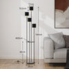 Modern Floor Lamp 4-Light Freestanding Metal Light w/Storage Shelf Reading Light