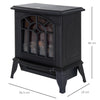 Electric Fireplace Heater Black Stove w/ LED Flame Effect Freestanding Black
