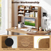 COSTWAY Desktop Bookshelf Desk Hutch Shelf for Computer Monitor-Natural