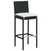 7 Piece Garden Bar Set with Cushions Black Poly Rattan vidaXL