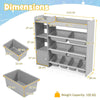 Kids Bookshelf Toy Storage Organizer w/ 8 Storage Boxes-Grey