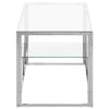 ShCuShan Coffee Table Stainless Steel and Tempered Glass,Coffee Table,Wood Y1M7