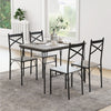5-Piece Dining Table Set Modern Kitchen Room Table and Chairs Set w/Metal Frame
