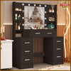 Dressing Table with LED Mirror Modern Makeup Desk Vanity Table Set + 8 Drawers