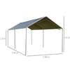 3m x 6m Heavy Duty Carport Garage Car Shelter Galvanized Steel Open Tent