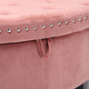 Velvet Storage Ottoman Footrest Bench Stool Box Seat Pouffe Chair Chest Bedroom