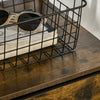 Industrial Storage Cabinet with 2 Shelves 3 Fabric Drawers Rustic Brown